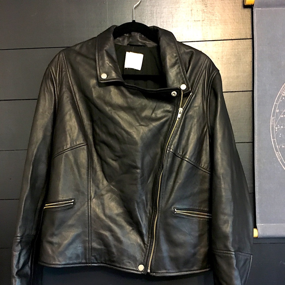Black genuine leather jacket